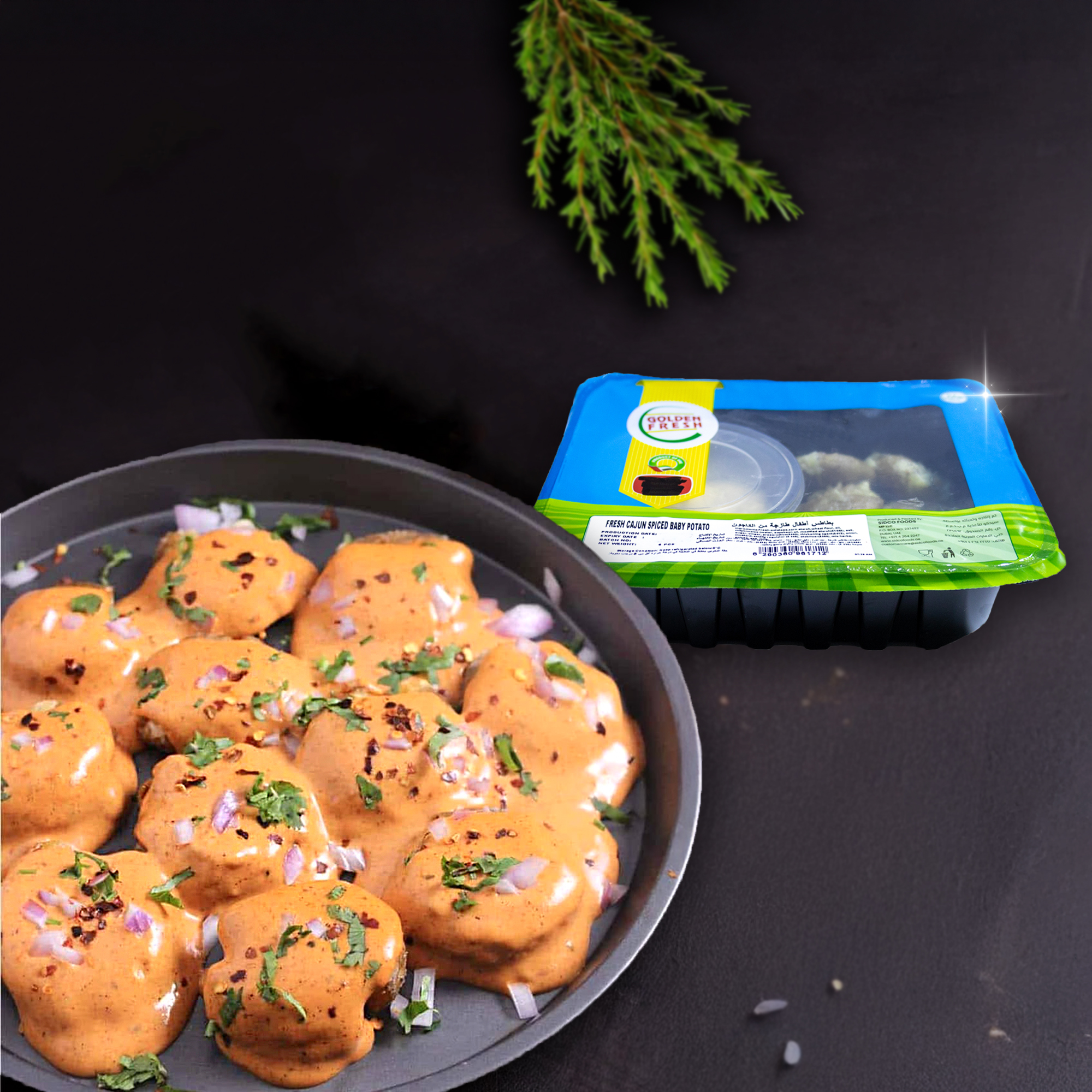 cajun spiced potatoes thumbnail Fresh Cajun Spiced Baby Potatoes (6pcs) - Image 1