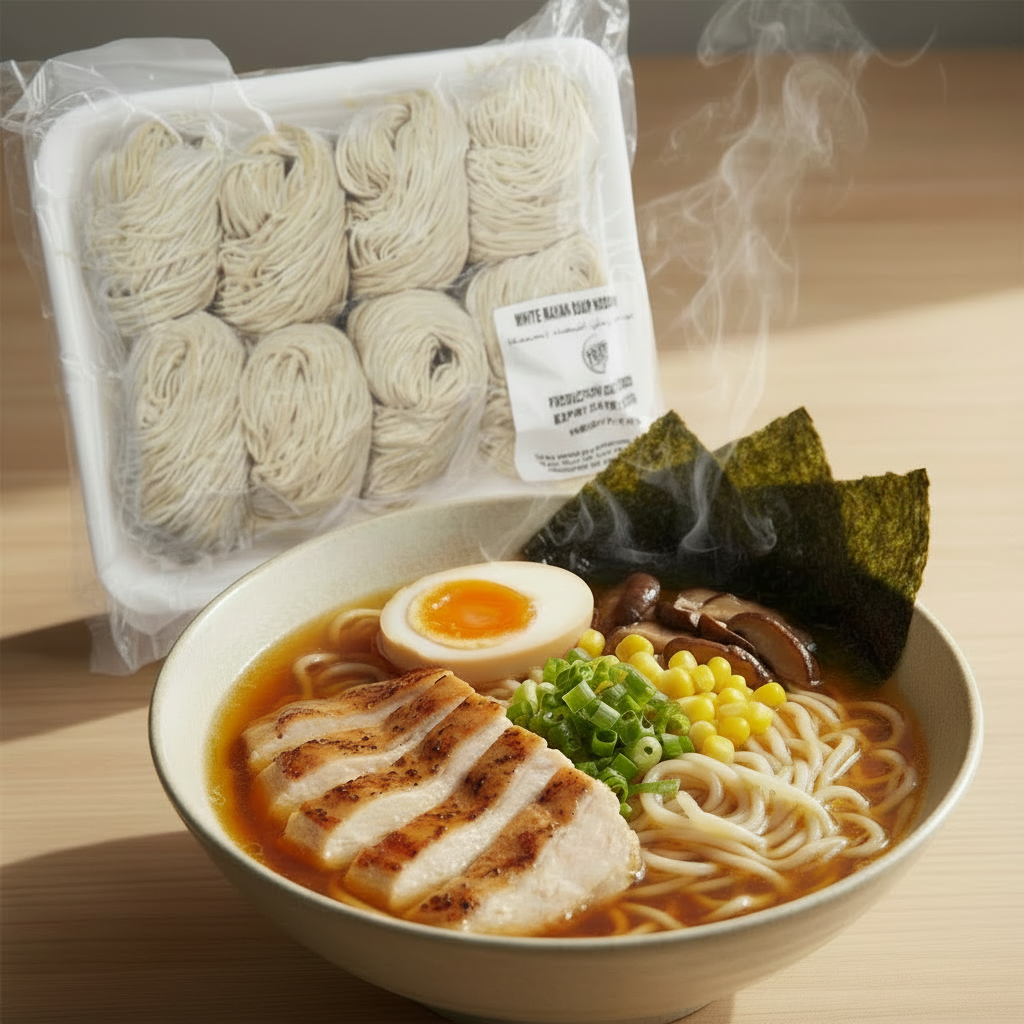 white ramen soup White Ramen Soup Noodles (1 Kg) - Image 1