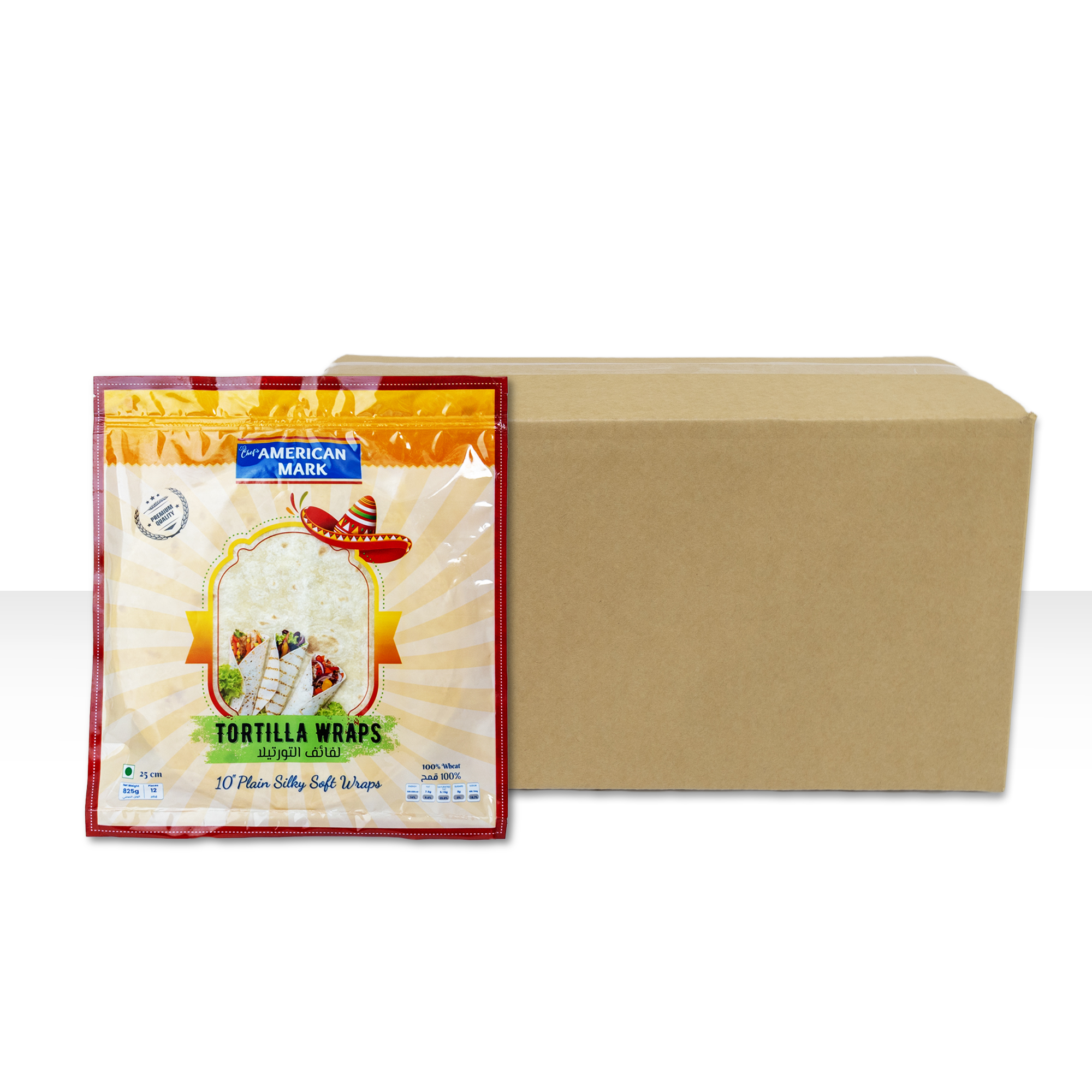 AM10inchTortillaCarton.jpg Tortilla Wrap - 10 inch (10 x 825gm/12 pcs) | American Mark - Image 1