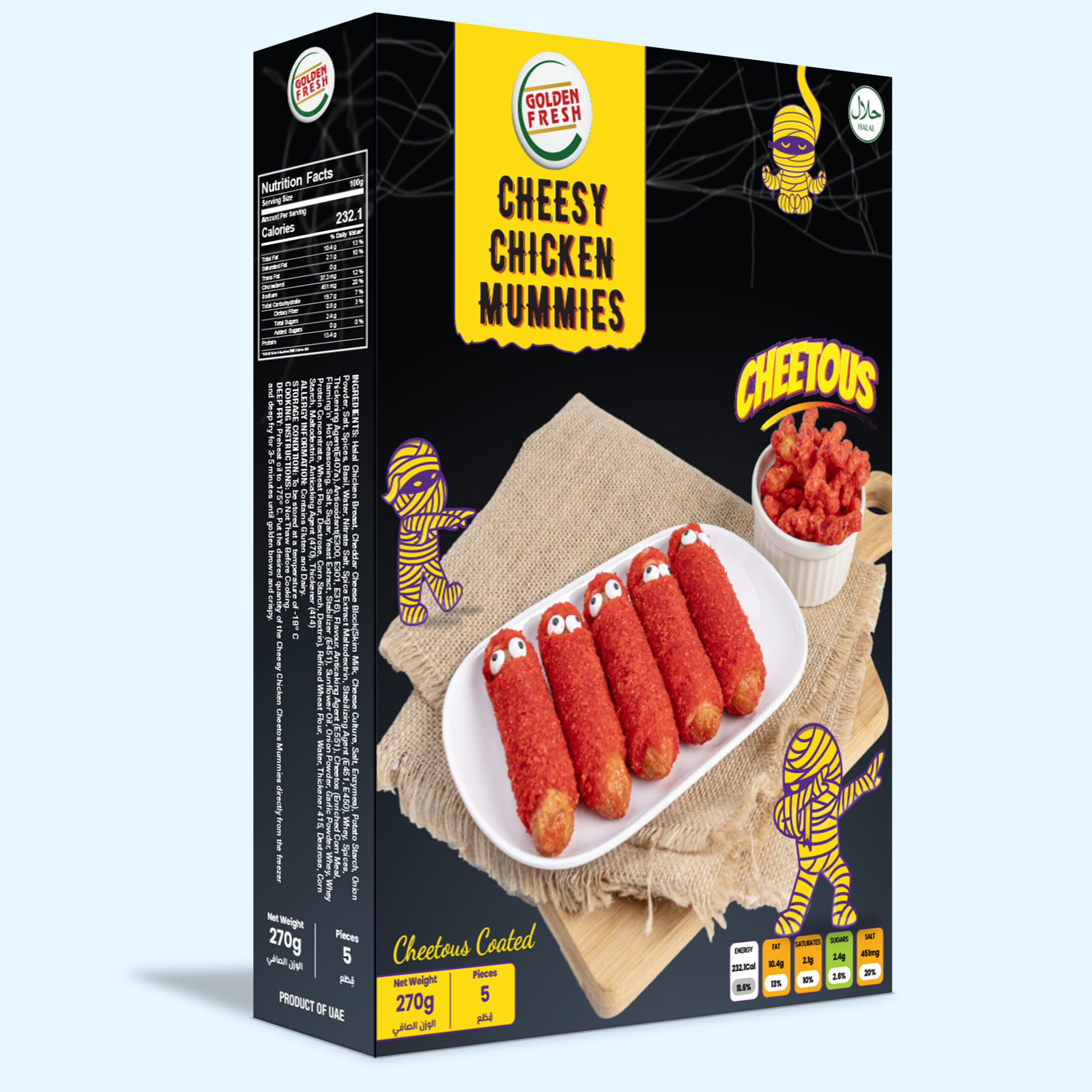 CheesyChickenCheetosMummies270g.jpg Cheesy Chicken Cheetos Mummies (5 pcs/270g) - Image 1