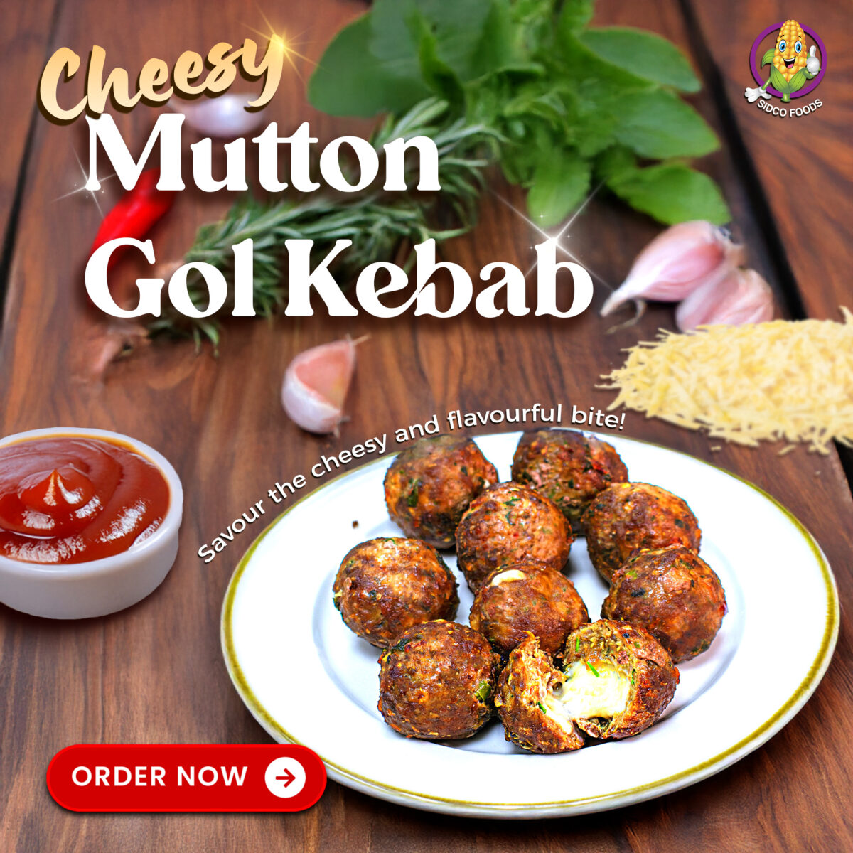 Mutton Cheese Gol Kebab 240g (7-8pcs) - Image 3