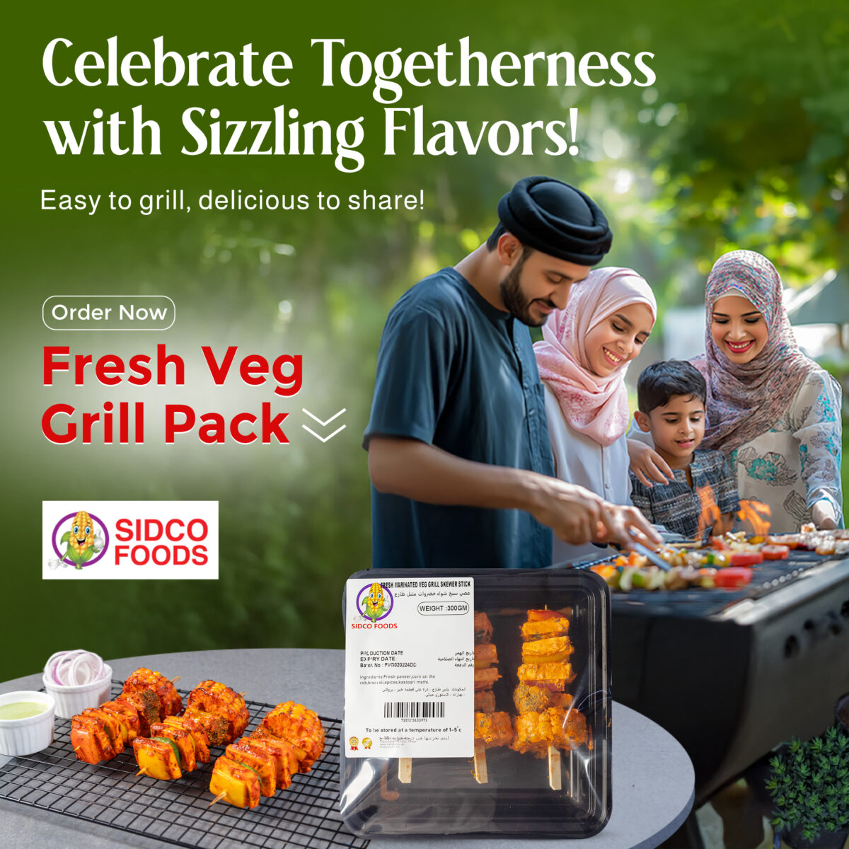 Fresh Marinated Veg Grill 300g (3 Skewer Set) - Image 4