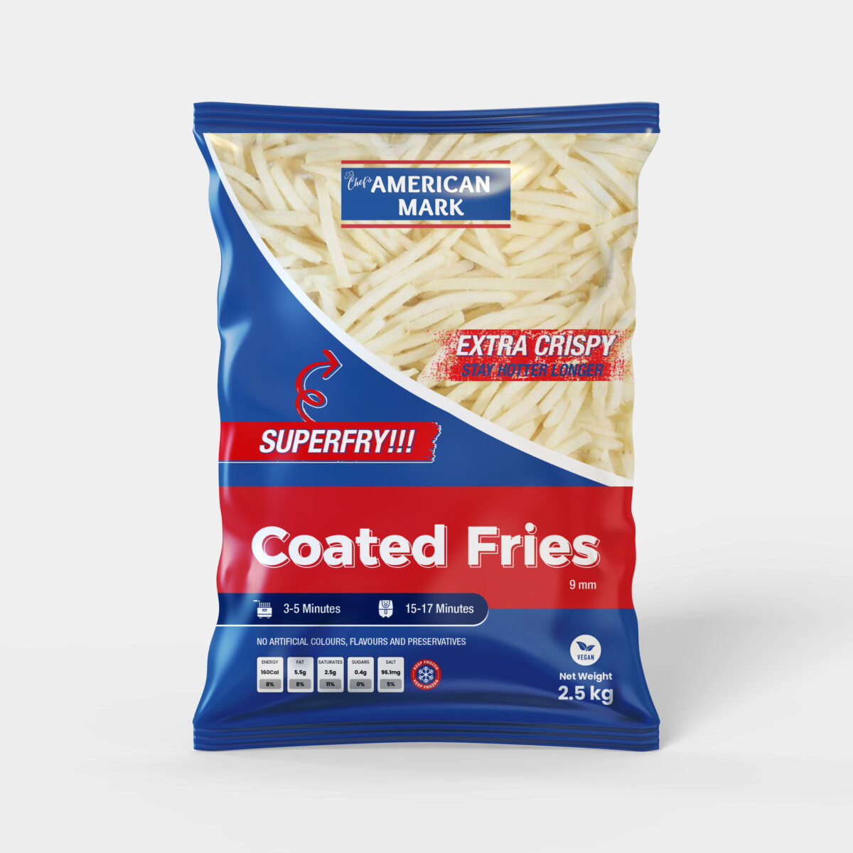 Coated Fries 9mm 4x2.5kg | American Mark - Image 2