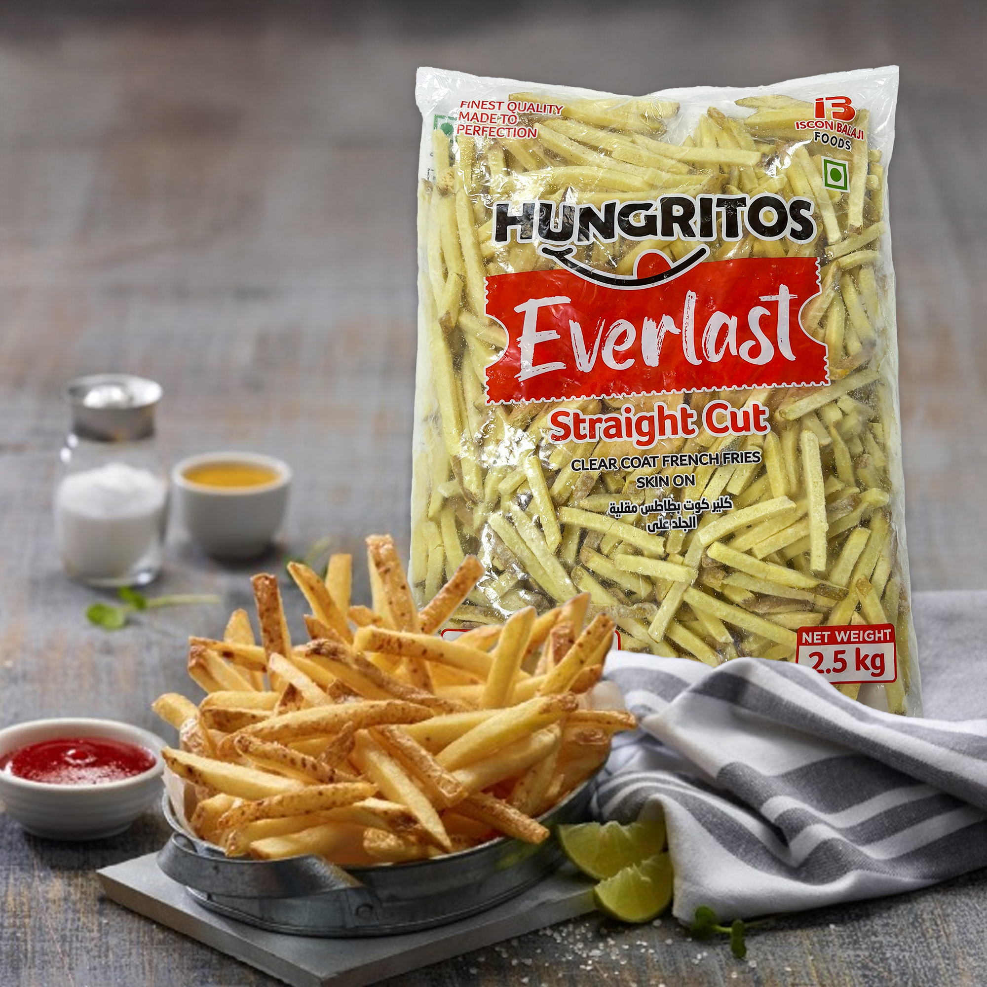 HungritosSkinOnFries main Skin-On Coated 9mm French Fries 4x2.5kg - Image 1