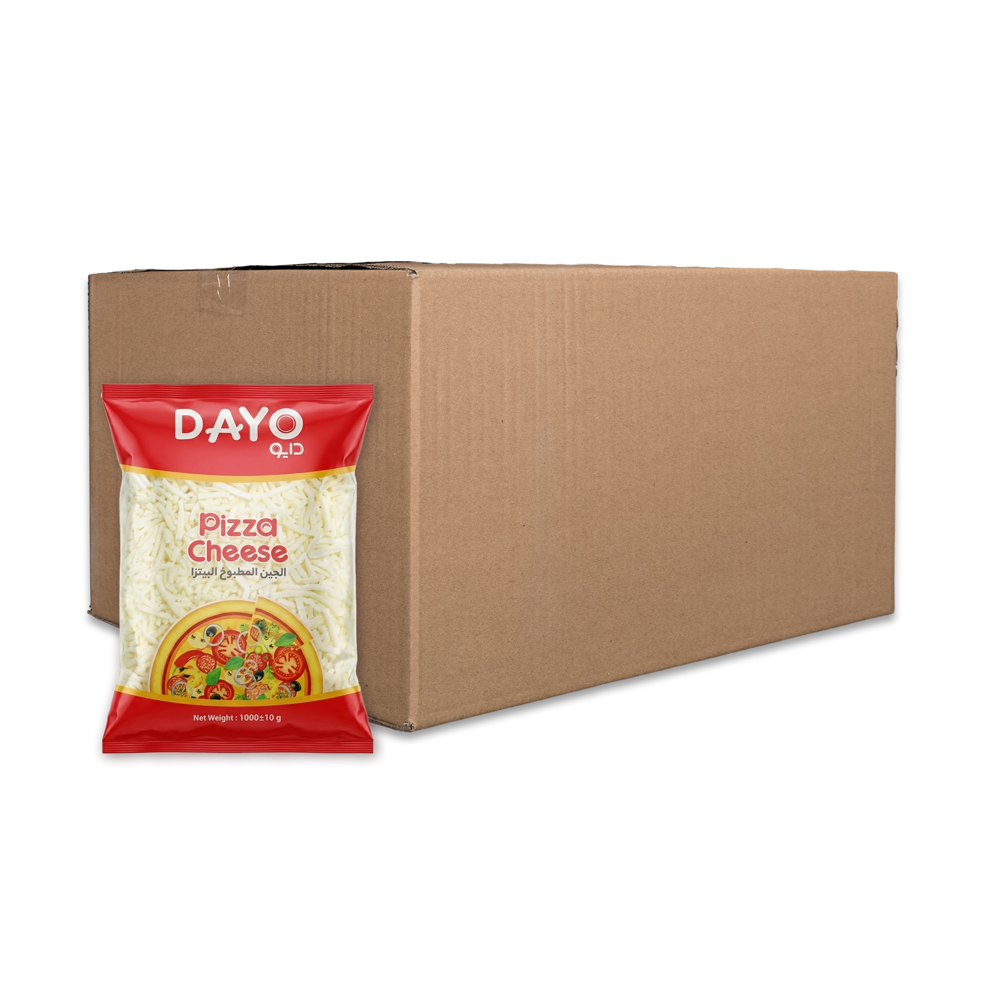 dayo pizza cheese CARTON Shredded Pizza Cheese 10x1kg | Dayo - Image 1